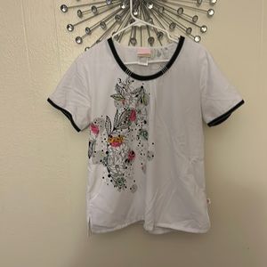 White scrub top